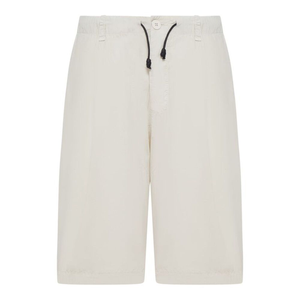 Transit Men Lightweight Cotton Bermuda Shorts With Drawstring